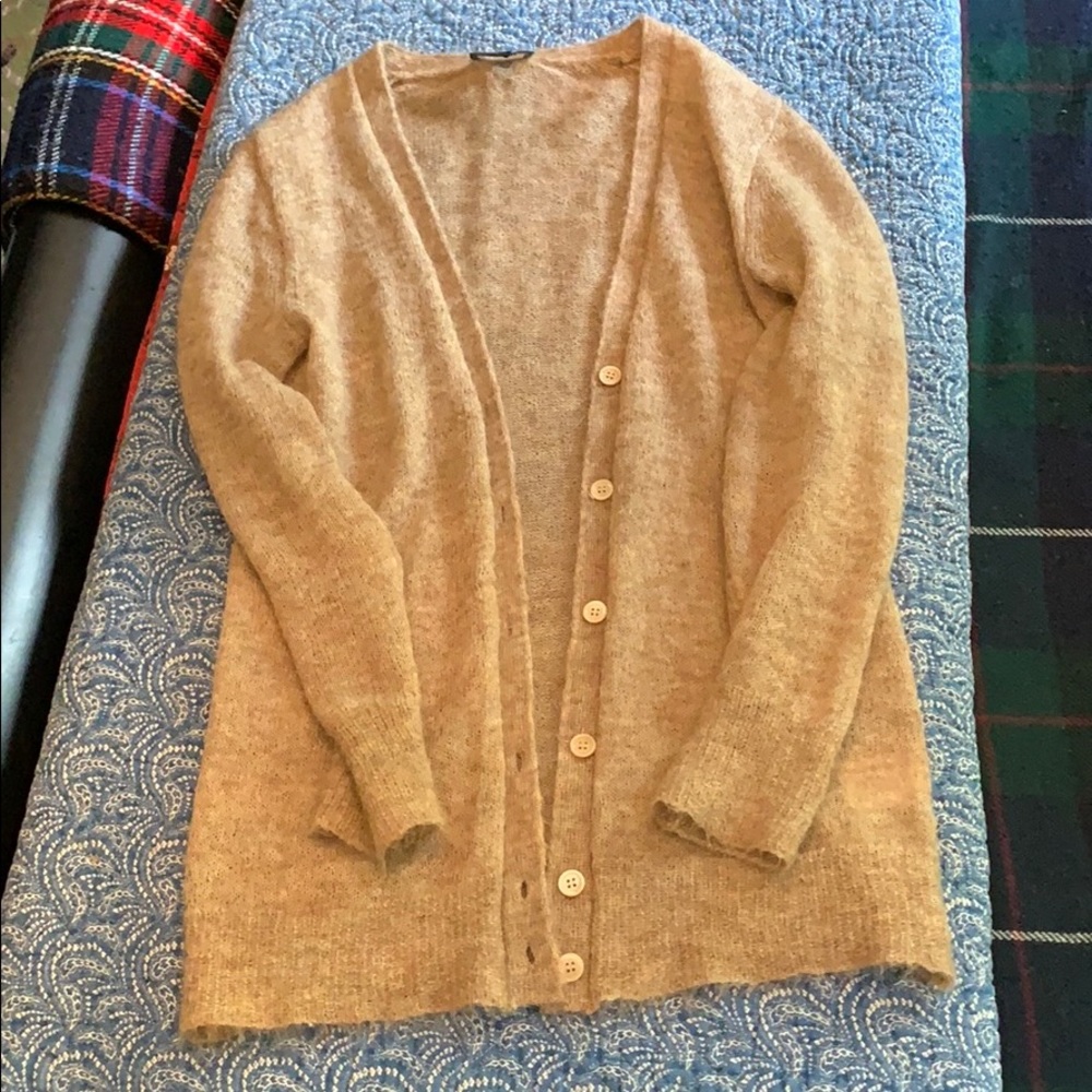 J Crew button down mohair and angora sweater